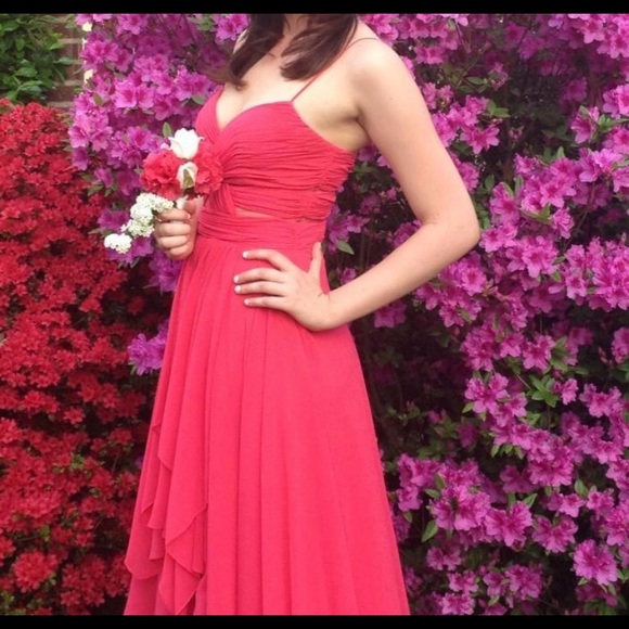 Red/ hot pink. Cache high/low dress. Size 6 - Picture 3 of 3